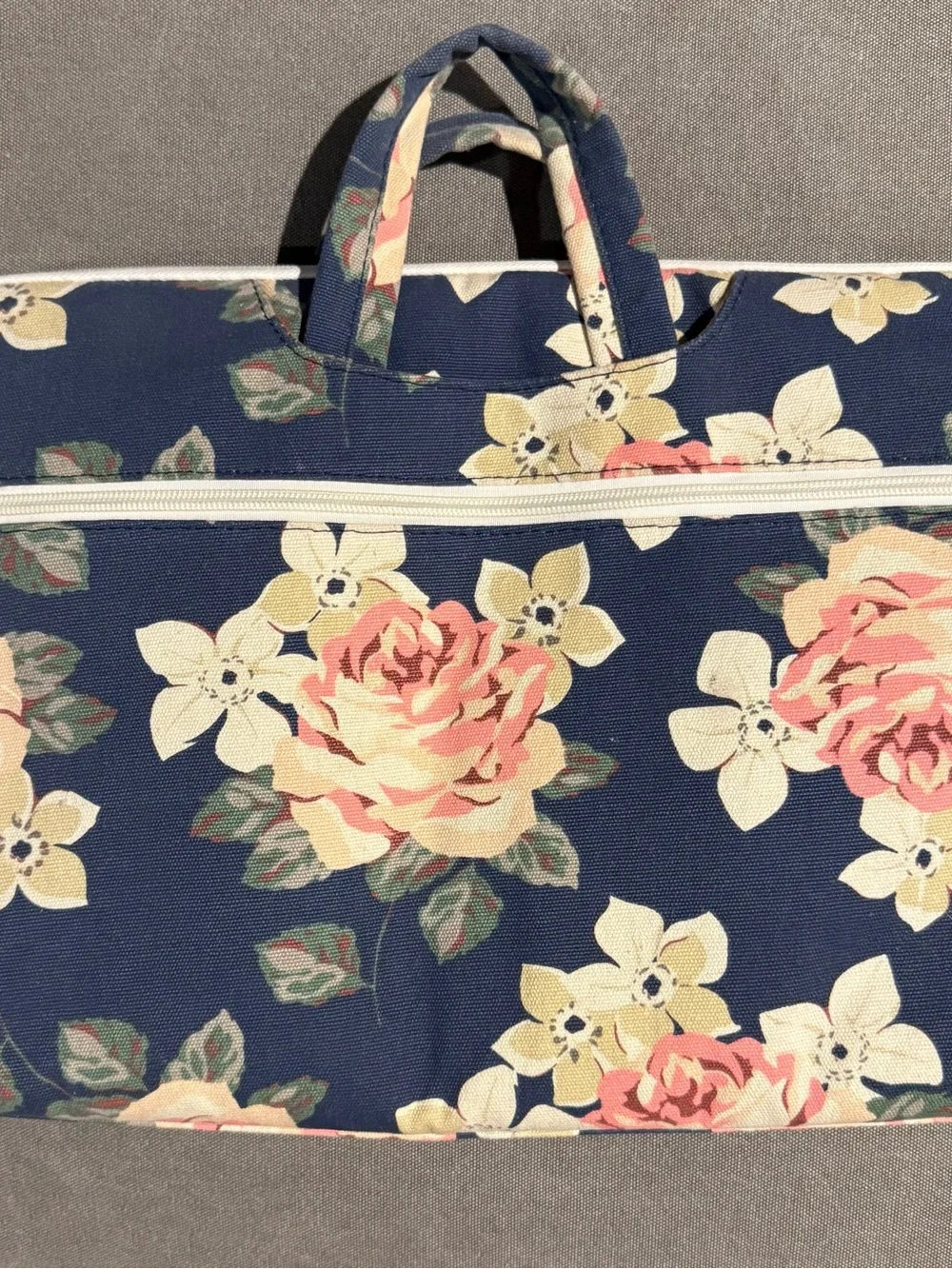 Floral Laptop Bag in Navy and Pink